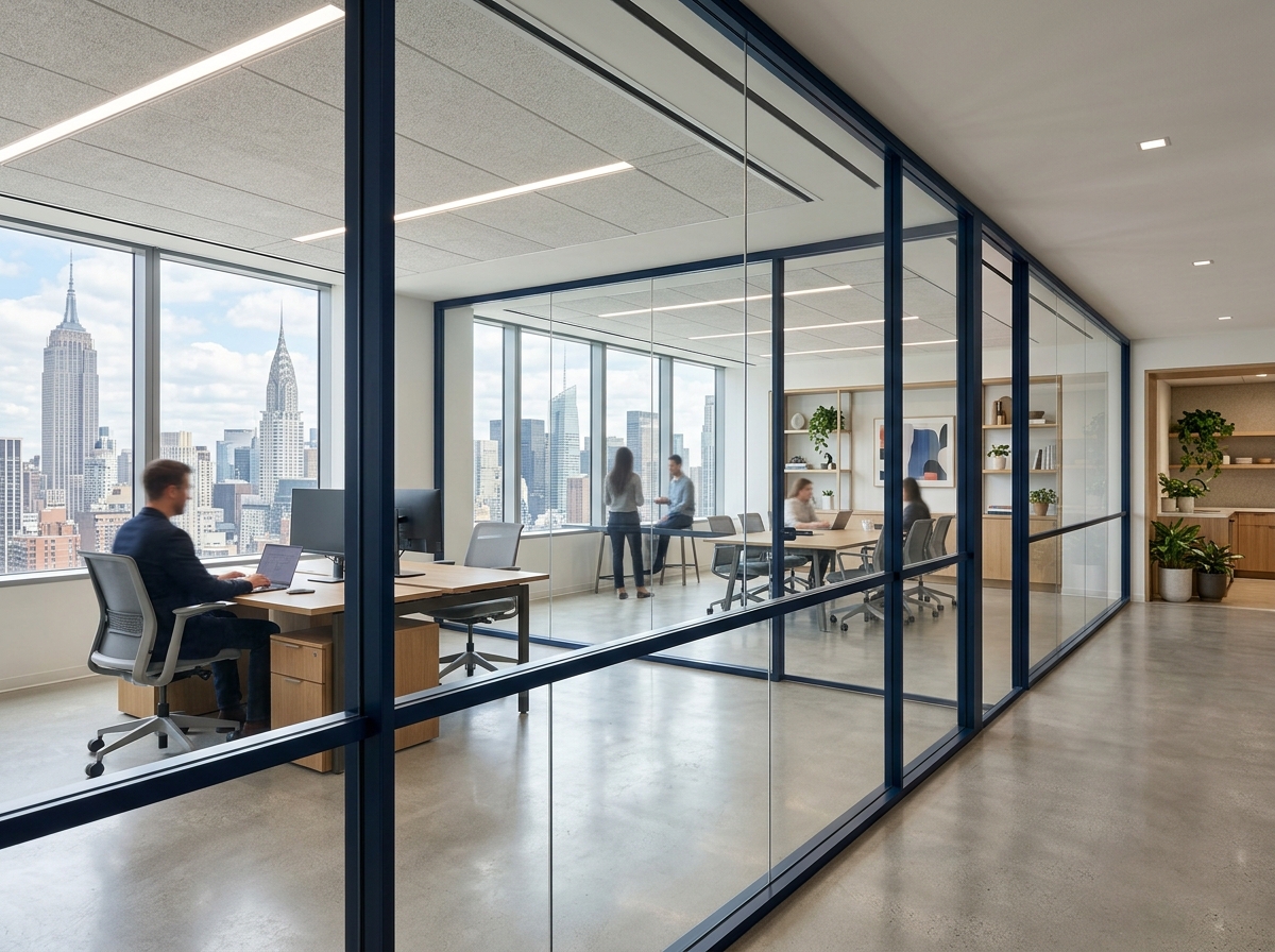 Glass partitions and railings